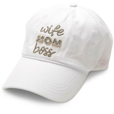 Pavilion Gift Company - Wife Mom Boss - White Adjustable Hat - Hats | Target