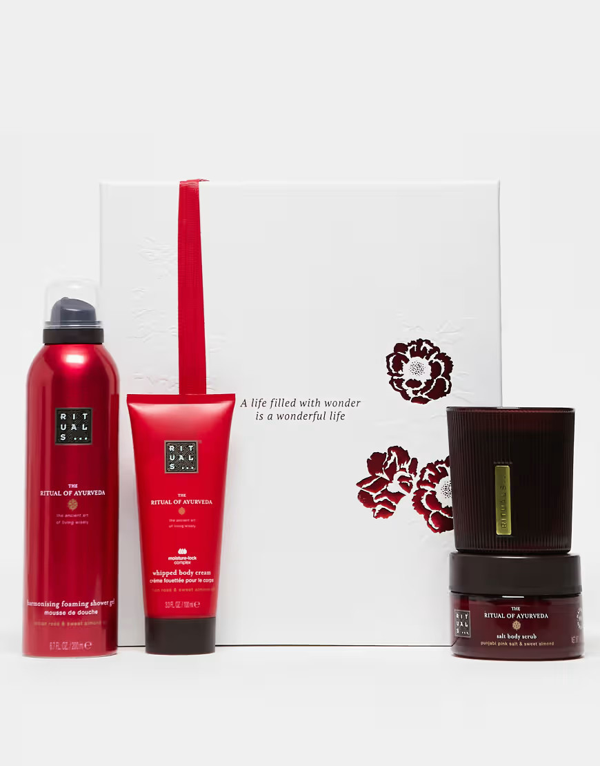 The Ritual of Ayurveda Sweet Almond Oil & Indian Rose Bath & Body Medium Gift Set - saving 18%-No colour | ASOS (Global)
