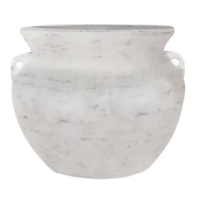Style Selections  Medium (8-25-Quart) 21-in W x 15.25-in H Antique White Clay Planter with Drain... | Lowe's