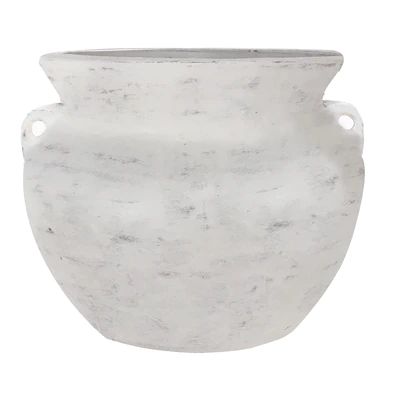 Style Selections  Medium (8-25-Quart) 21-in W x 15.25-in H Antique White Clay Planter with Drain... | Lowe's