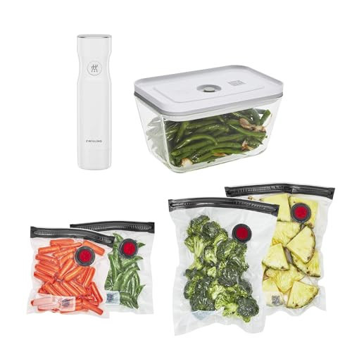 ZWILLING Fresh & Save Vacuum Sealer Machine Starter Set with Airtight Food Storage Container Glass, Sous Vide Bags, Meal Prep | Amazon (US)