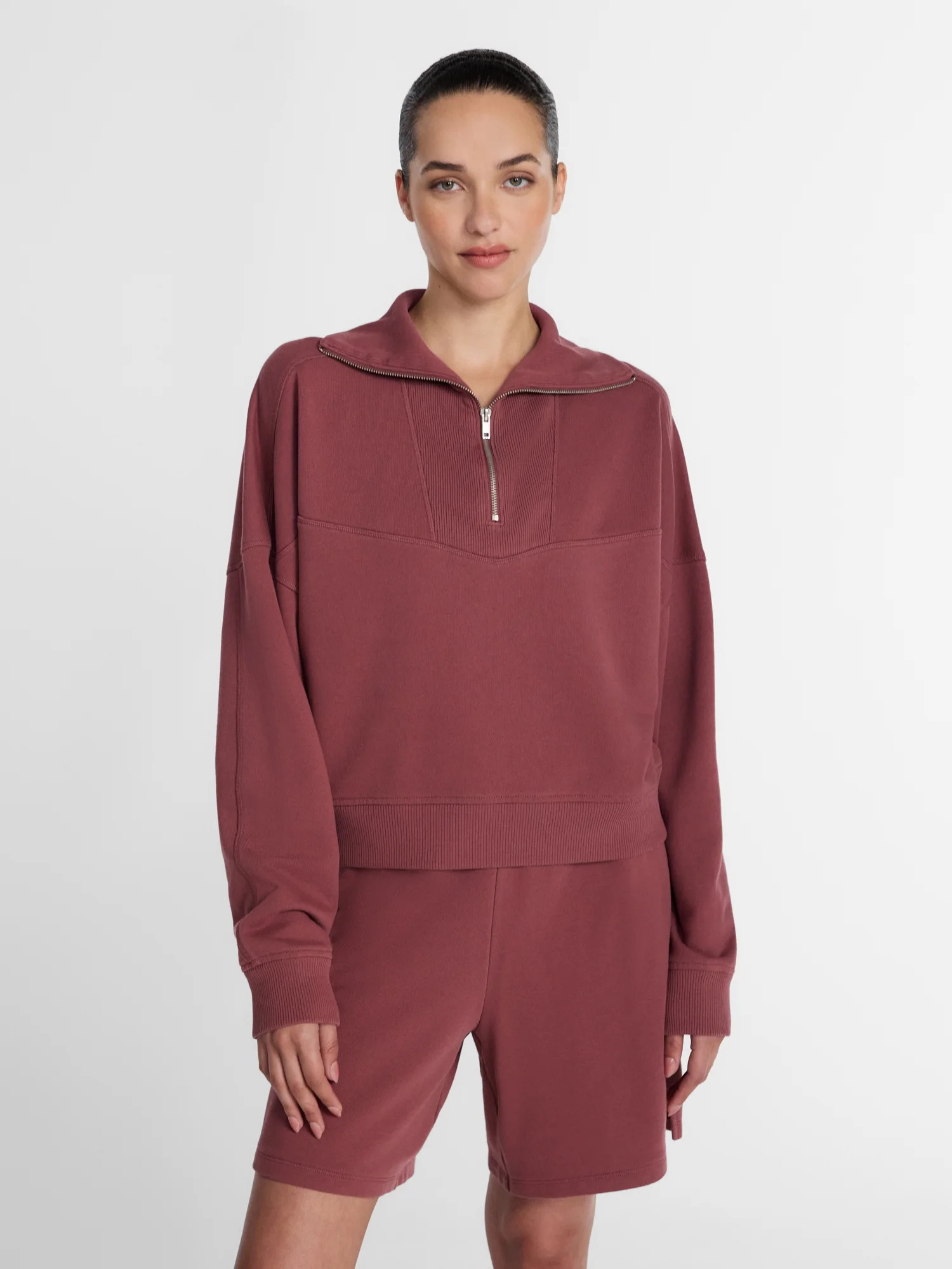 Athletic Works Women's and Women's Plus Quarter-Zip Sweatshirt, Midweight, Size XS-4X | Walmart (US)
