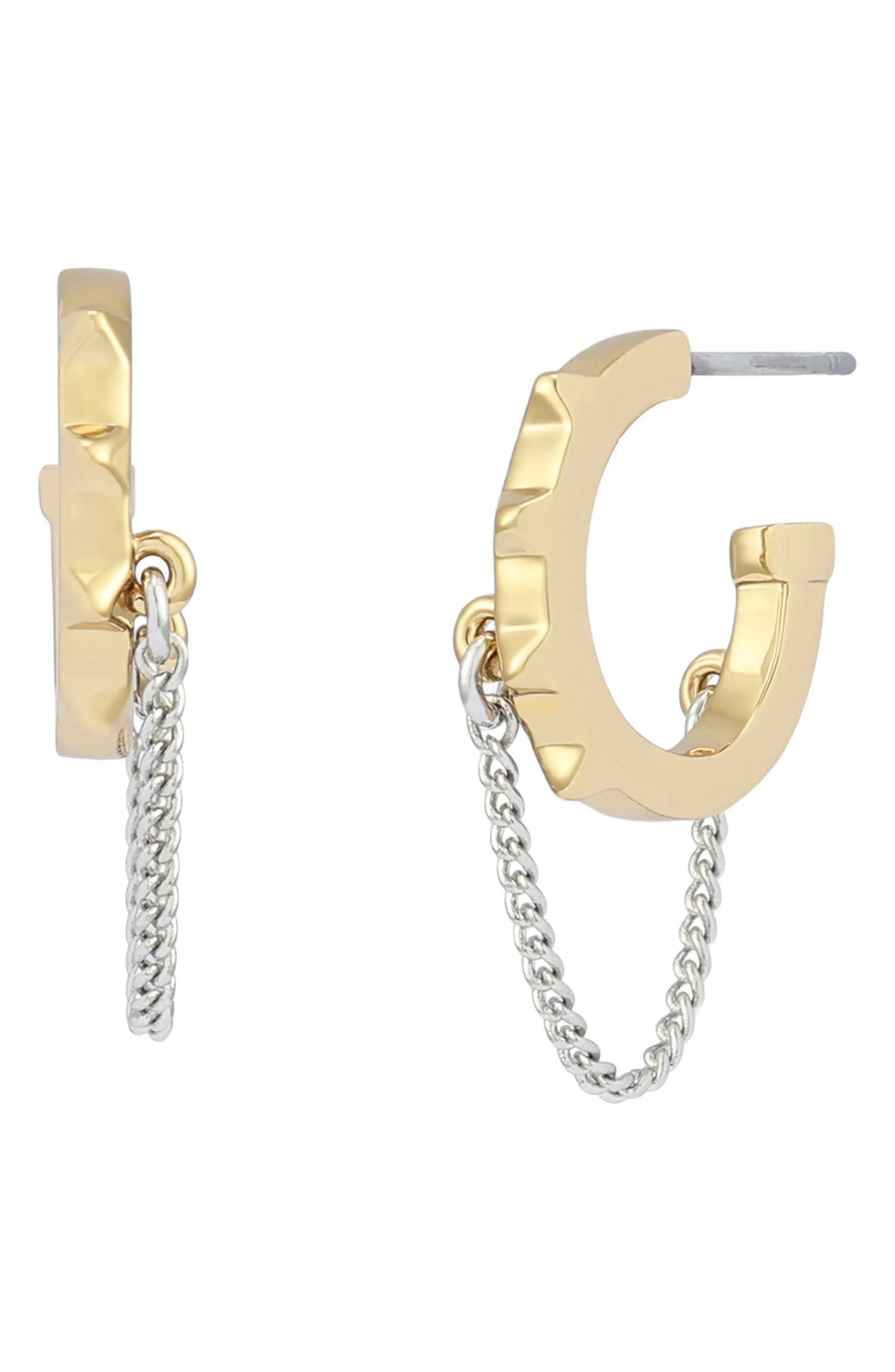 Chain Swag Huggie Hoop Earrings (Women) | Nordstrom | Nordstrom