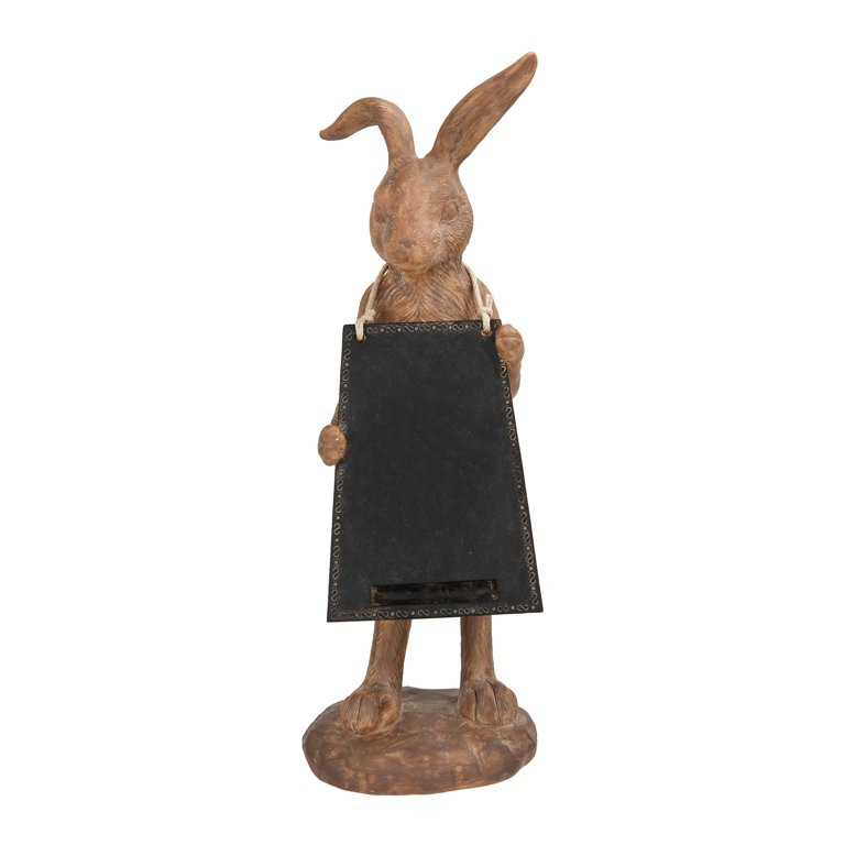Woven Paths Resin Rabbit Figurine with Ceramic Message Board, Brown and Black - Walmart.com | Walmart (US)