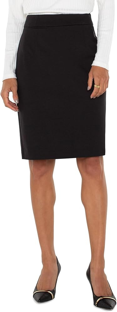 Liverpool Women's Pencil Skirt with Back Vent Mid Rise Super Stretch Ponte | Amazon (US)