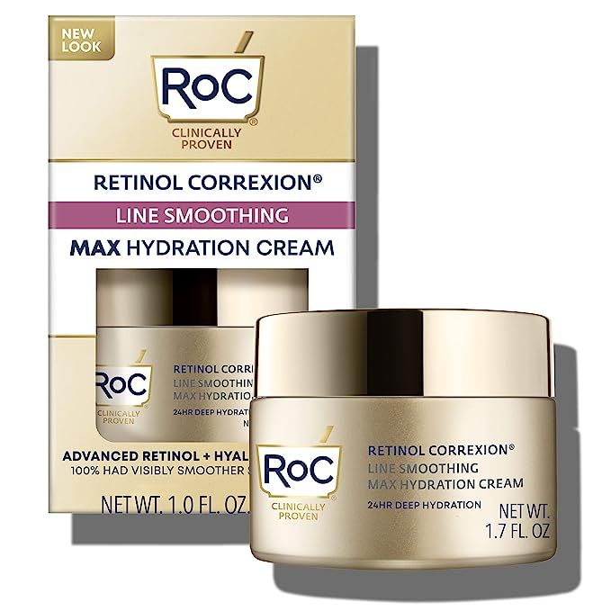 RoC Retinol Correxion Max Daily Hydration Anti-Aging Daily Face Moisturizer with Hyaluronic Acid,... | Amazon (US)