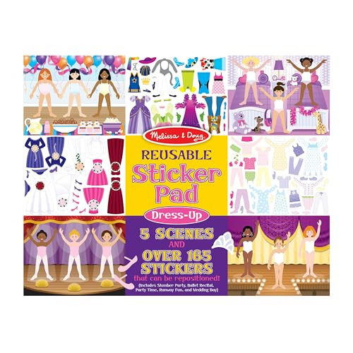 Melissa & Doug Reusable Sticker Pad: Dress-Up - 165+ Stickers Removable Stickers, Kids Fashion Activities, Restickable Book For Ages 3+ | Amazon (US)