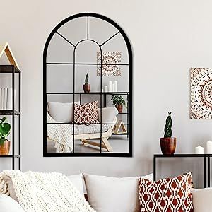 Wall Mirror Window Decorative Mirrors Arched Farmhouse for Living Room Bedroom Entryway Bathroom Van | Amazon (US)