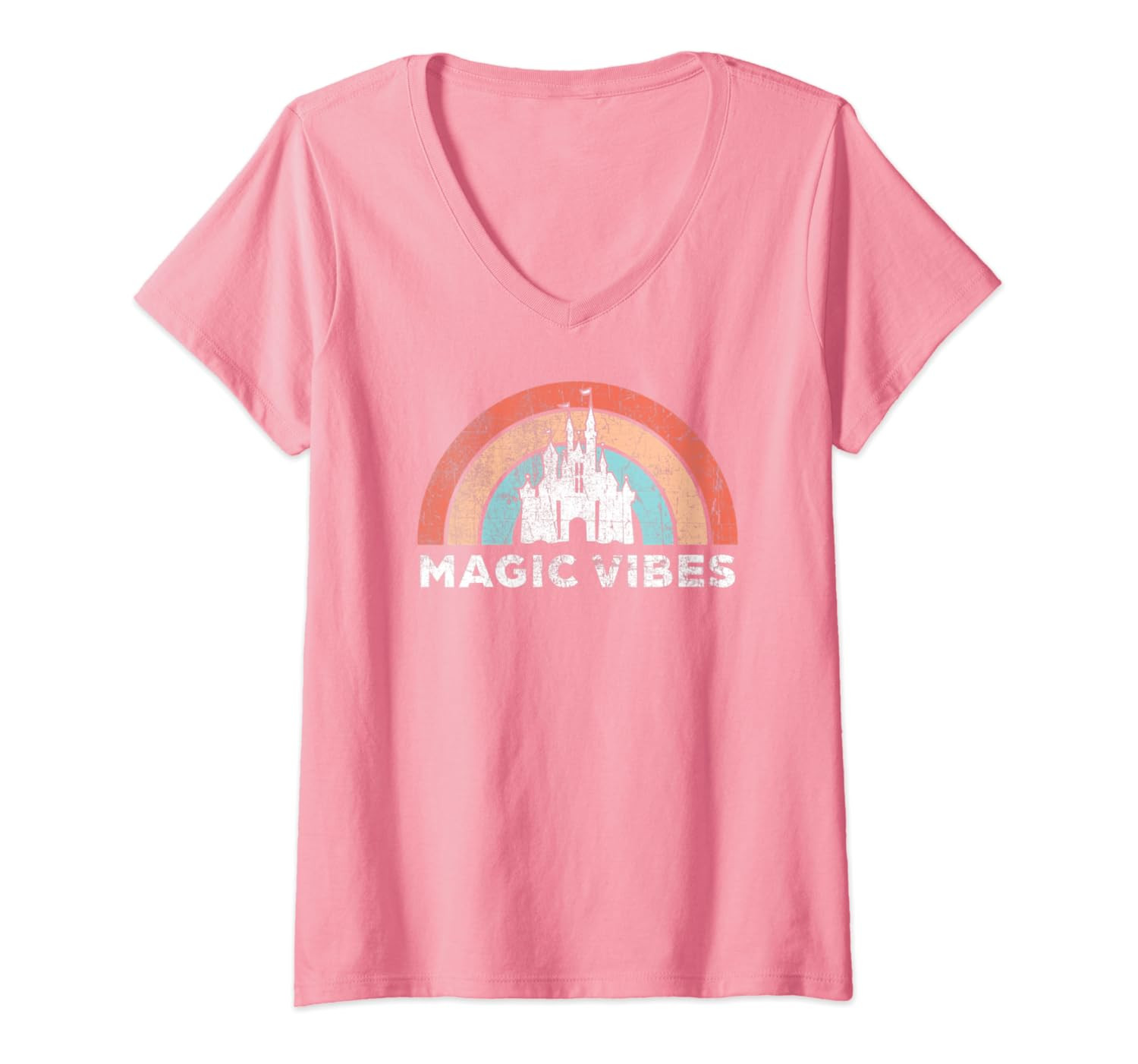 Womens Magic Vibes | Cute Matching Vacation Tops V-Neck T-Shirt | Amazon (US)