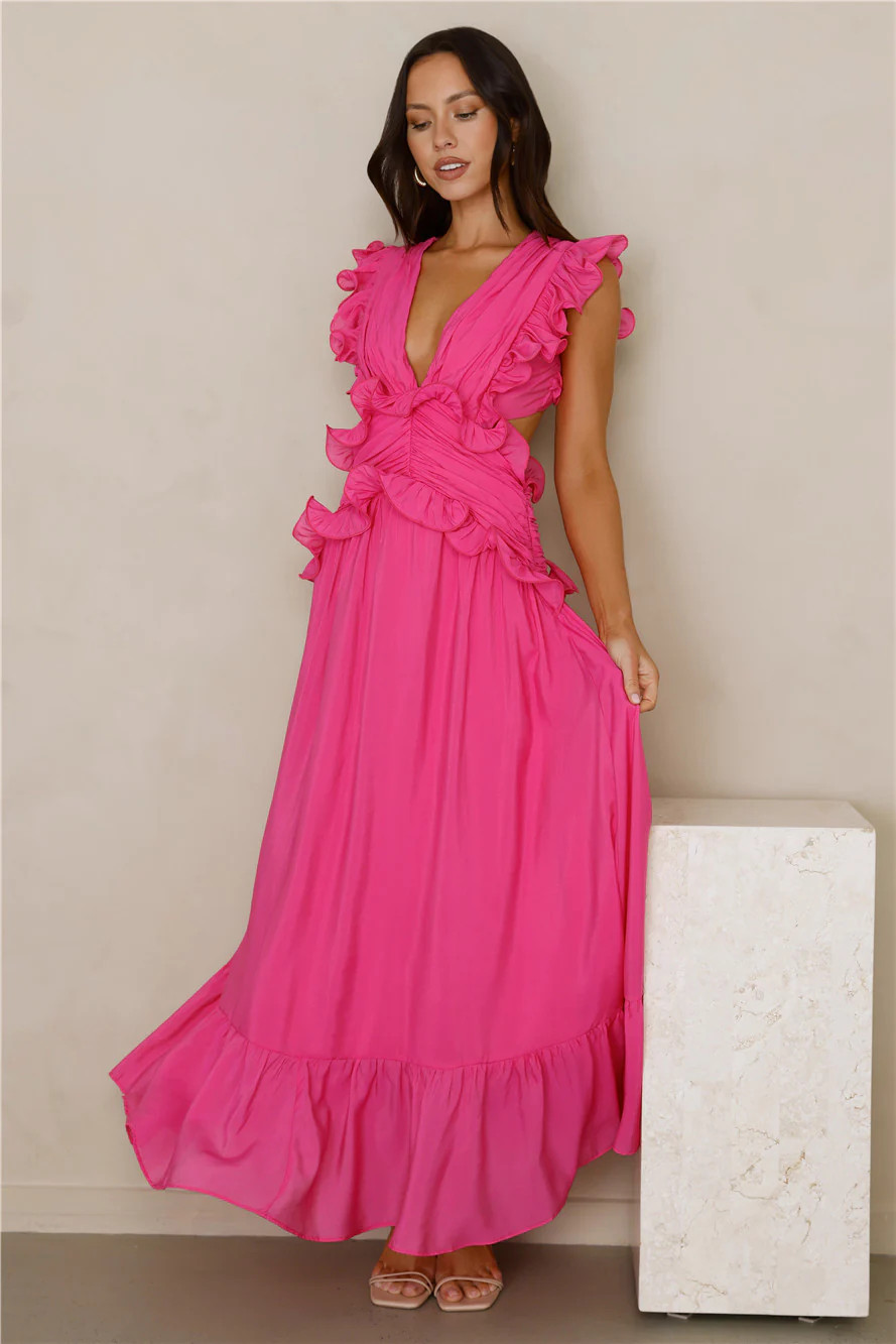 Evening Luxe Maxi Dress Pink | Hello Molly (US)
