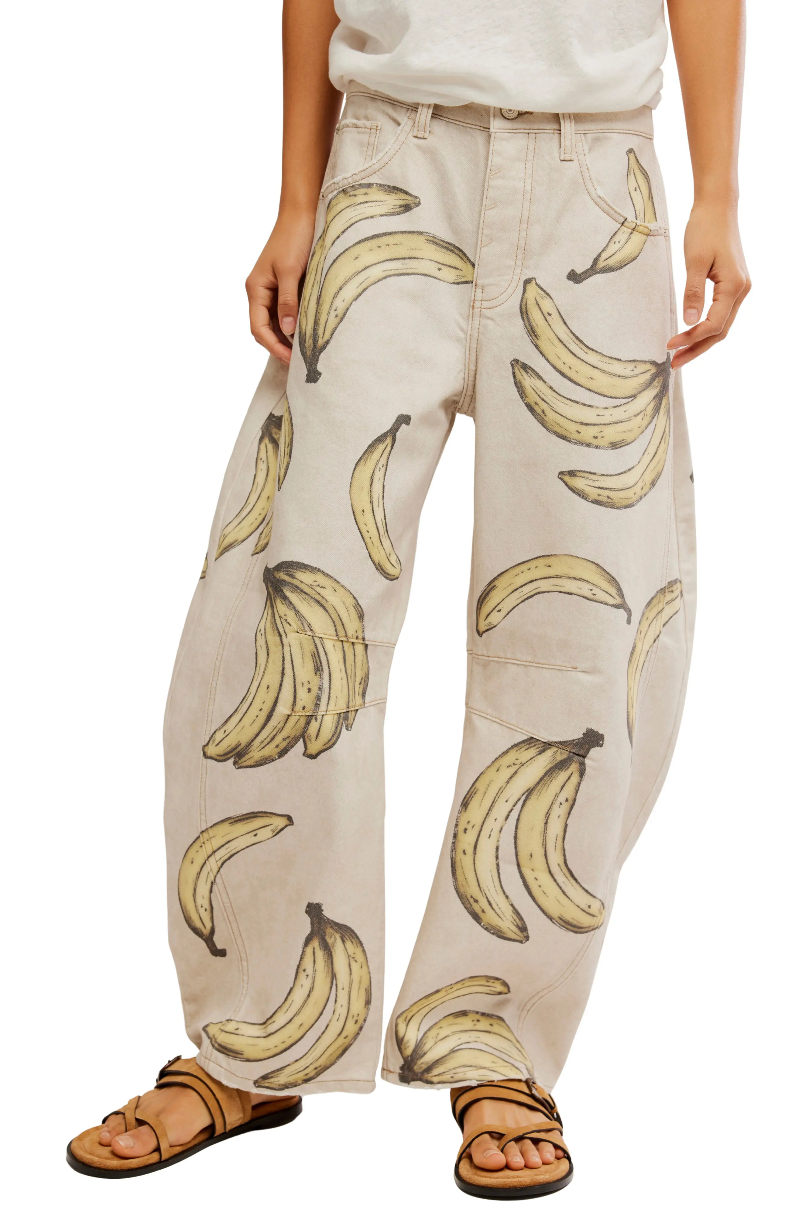 Good Luck Floral Print Barrel Jeans (Women) | Nordstrom | Nordstrom