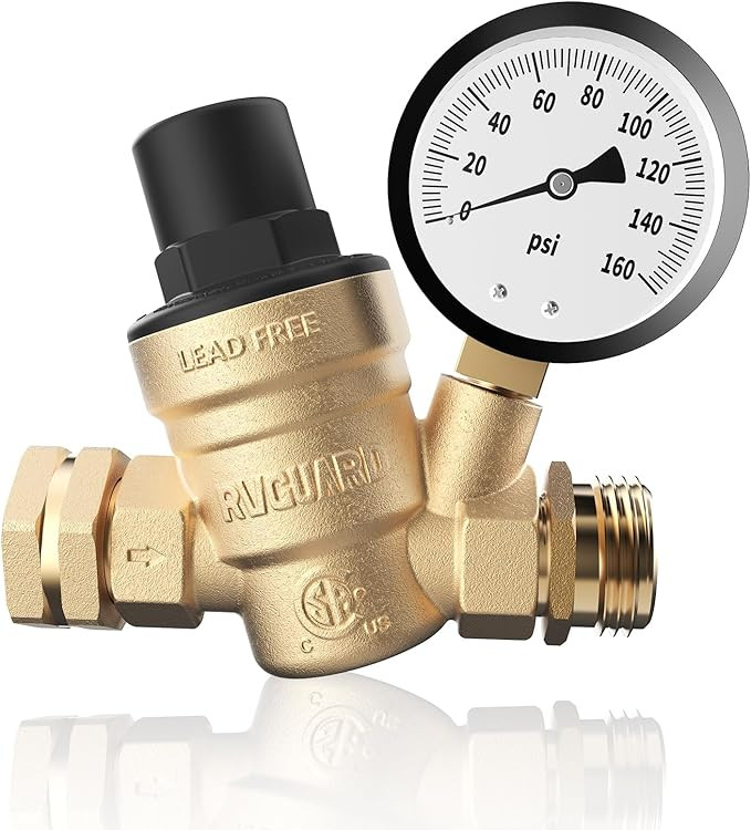 RVGUARD RV Water Pressure Regulator Valve, CSA Approved, Lead-Free Brass Adjustable Water Pressur... | Amazon (US)