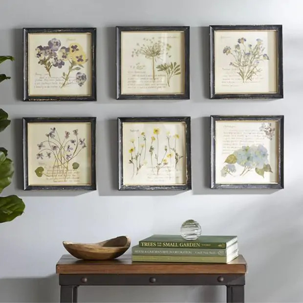 Vintage Inspired Flower Prints Set of 6 | Antique Farm House