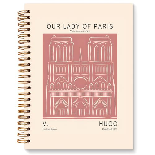 DSHFG Trendy Preppy Pink Notebook, Our Lady of Paris Aesthetic Notebook, Funky Pink Notebook Journal for Teen Girl Office School Student Teacher, Pink Hardcover Spiral Notebook 5.5x8.3 | Amazon (US)