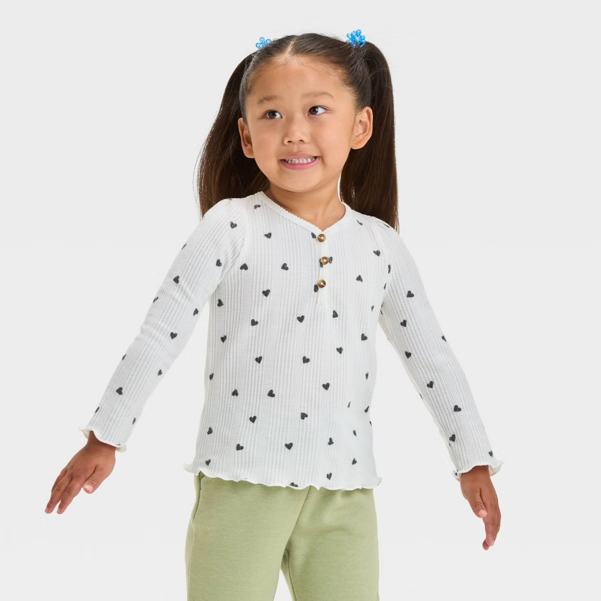 Toddler Girls' Long Sleeve Henley T-Shirt - Cat & Jack™ | Target