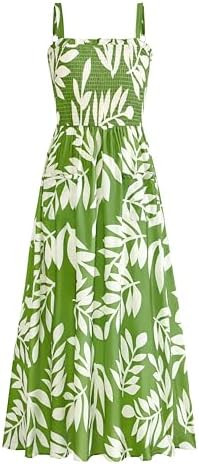 PRETTYGARDEN Womens Summer Dresses 2026 Casual Spaghetti Strap Ruffle Smocked Flowy Floral Spring... | Amazon (US)