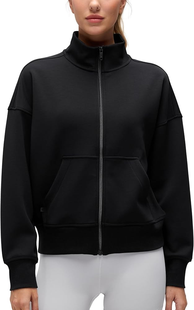 CRZ YOGA SoftAura Full Zip Sweatshirt for Women - Workout Casual Zipper Funnel Neck Sweat Shirts ... | Amazon (US)