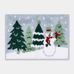 17"x24" Winter Scene Christmas Bath Rug Blue - Wondershop\u2122 | Target