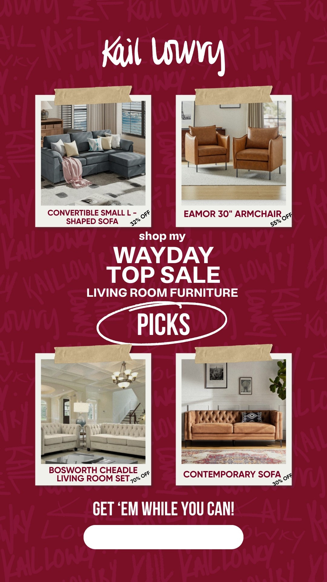 the best living room furniture deals from Wayfairs WayDay sale live April 26-28 👏🏼 

#LTKSaleAlert #LTKHome #LTKFamily