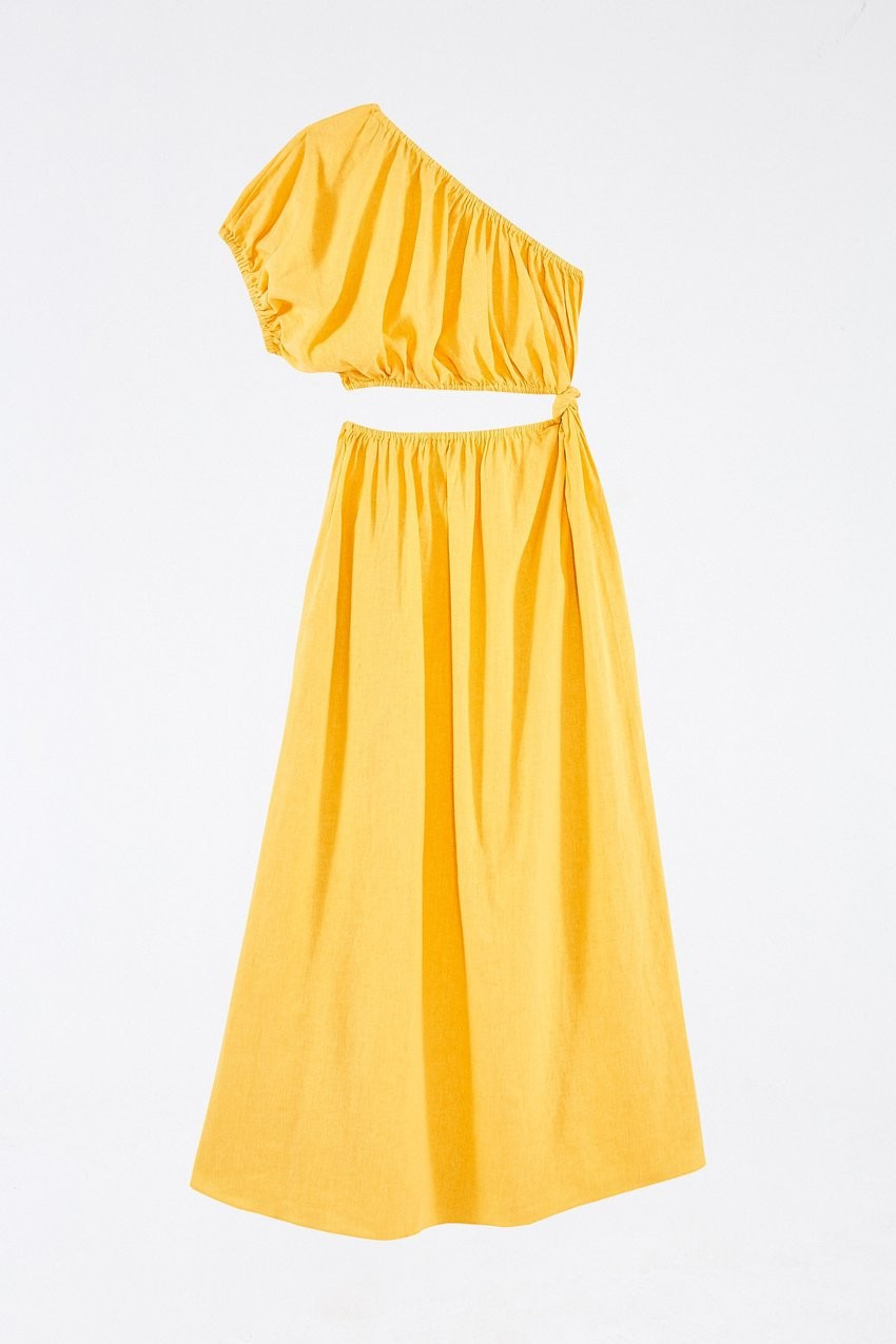 yellow open waist maxi dress | FarmRio (US)
