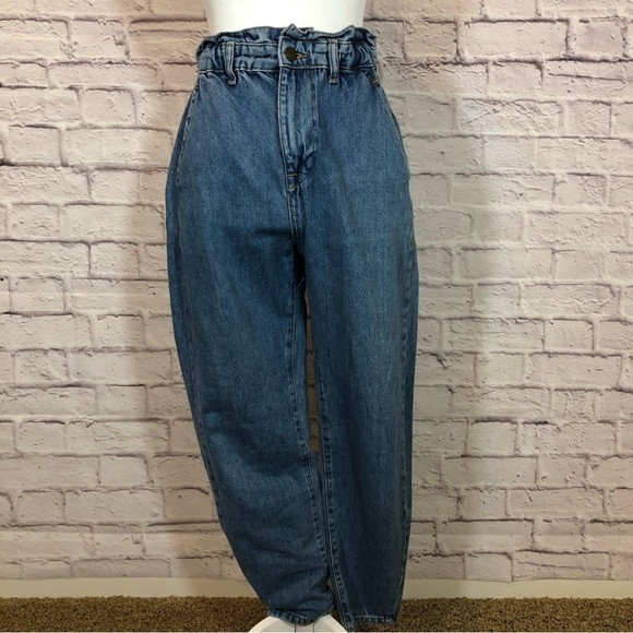 Zara Paper Bag Denim Pants | Poshmark