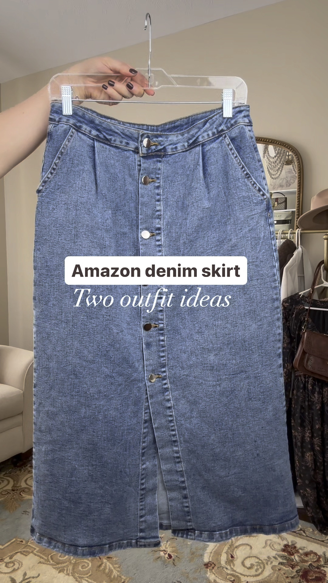Fall Fashion Amazon denim skirt - two outfit ideas for fall 🍂🤎 Fit true to size! Everything I am wearing is from @Amazonfashion Which outfit is your favorite? 
🔑 outfit inspo, Amazon fall fashion, 

#LTKfindsunder50 #LTKxPrime #LTKSeasonal