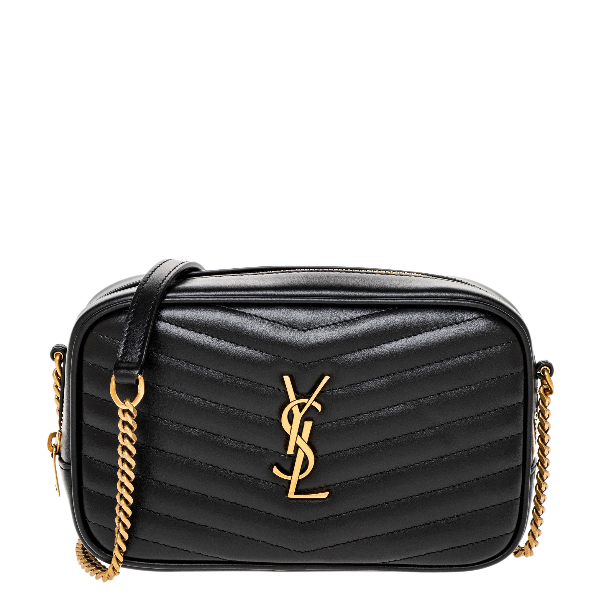 Saint Laurent Lou Mini Bag - Black | Overstock