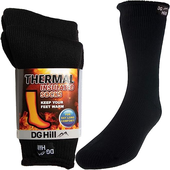 2 Pairs of Mens Thick Heat Trapping Insulated Heated Boot Thermal Socks Pack Warm Winter Crew For... | Amazon (US)