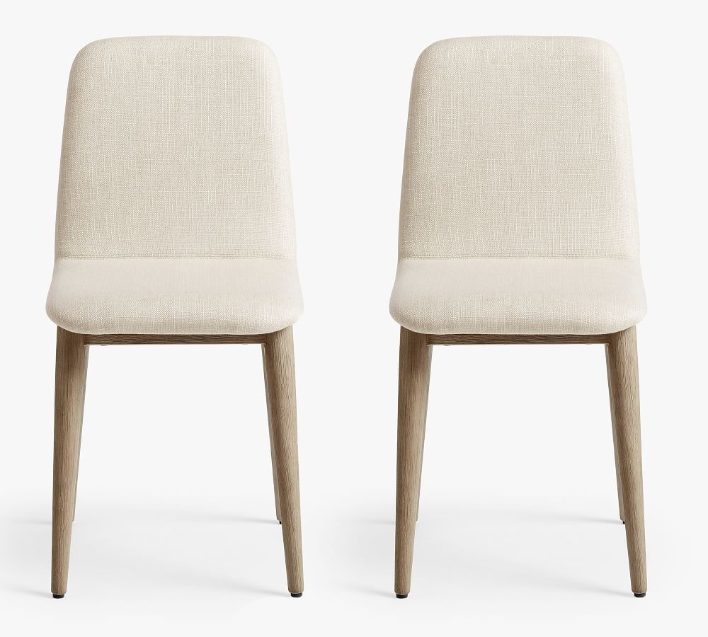 Zoe Dining Chair, Basketweave Slub Oatmeal, Set of 2 | Pottery Barn (US)