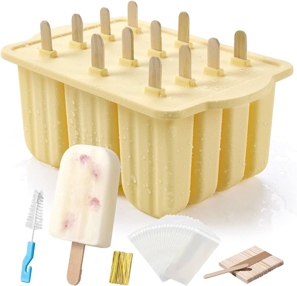 Popsicles Molds, MEETRUE 12 Pieces Silicone Popsicle Molds Easy-Release BPA-free Popsicle Maker M... | Amazon (US)