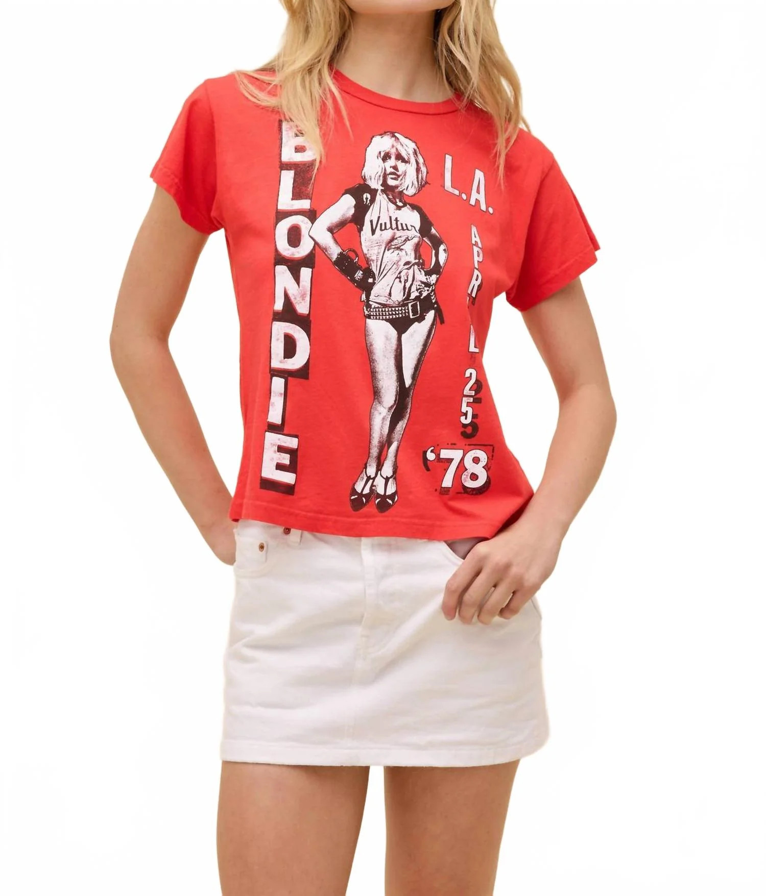 Blondie La '78 Solo Girlfriend Baby Tee In Orange | Shop Simon