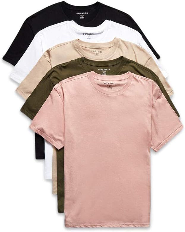 PS Basics Men's Five Pack Regular T-Shirt | Amazon (US)