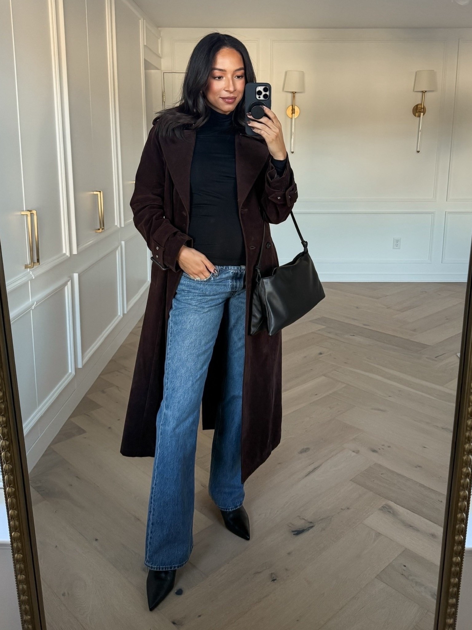 Bump friendly fall capsule wardrobe 🍂 wearing size S black turtleneck,, size S suede coat and size 29 jeans (sized up for the bump) knee high boots fit tts 

Fall outfit 
Fall fashion 
Fall essentials 
Closet staples 
Closet essentials
Outfit idea
Outfit inspo 

#LTKSeasonal #LTKBump #LTKStyleTip