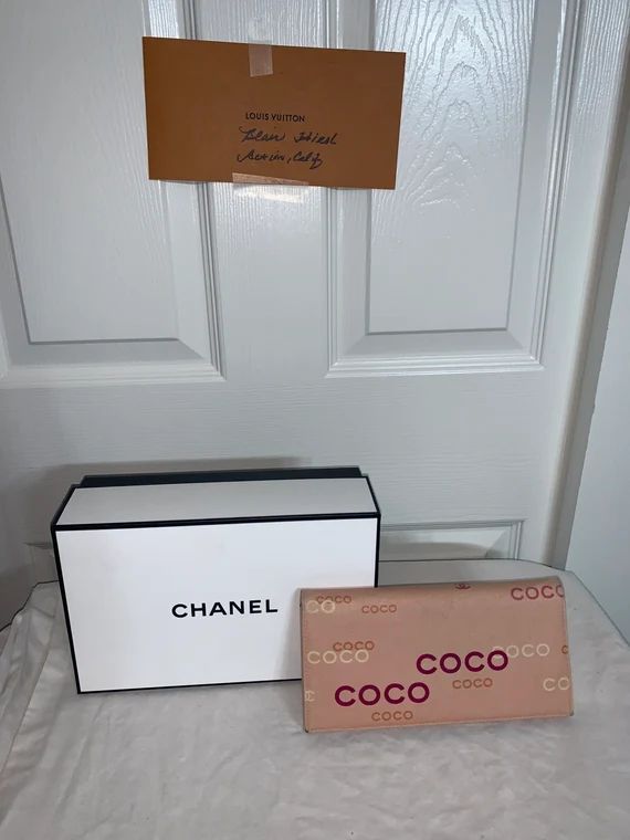 Authentic Coco Chanel canvas / leather long wallet | Etsy (US)