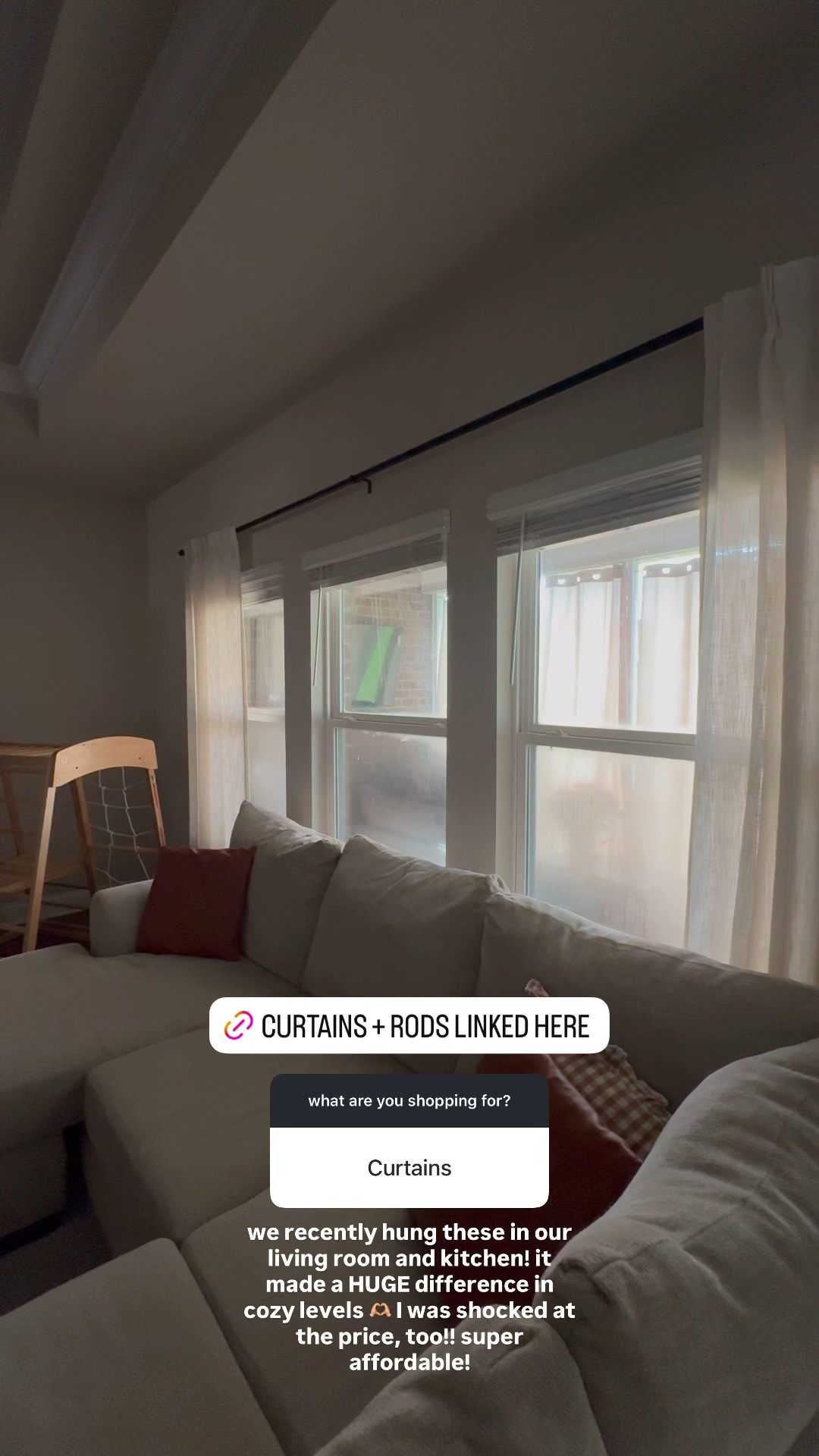 I can't recommend this Amazon curtain rod and curtain combo enough! We recently installed them in our living room, and they completely transformed the space. The extra height, soft fabric, and designer-inspired look instantly made the room feel larger, cozier, and more polished. 

 #LTKHome #LTKSaleAlert