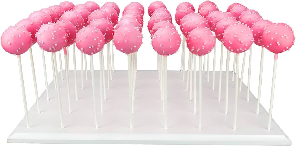 Cake Pop Stand Display - 48 Count Wood Lollipop Holder, Candy or Sucker Stand for Wedding, Baby S... | Amazon (US)