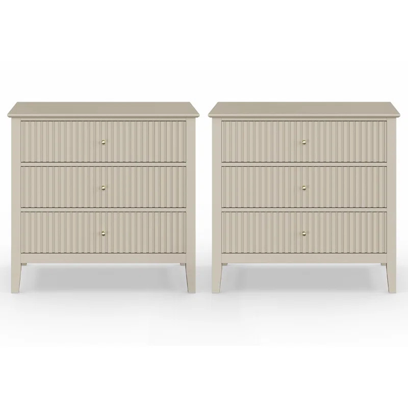 Amberrae Large 3 Drawer Dresser,Set of 2 | Wayfair North America