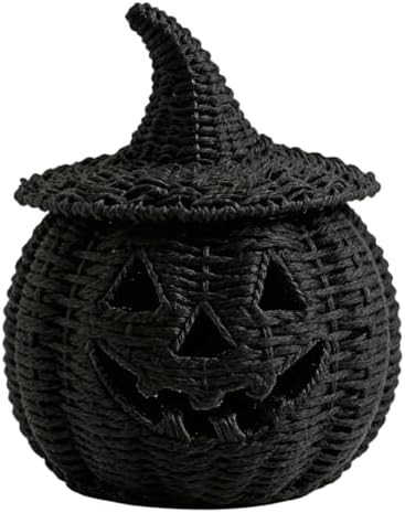 Halloween Pumpkin Lantern Decor Handwoven Woven Pumpkin Lamp C | Can Use LED Candle Woven Pumpkin... | Amazon (US)