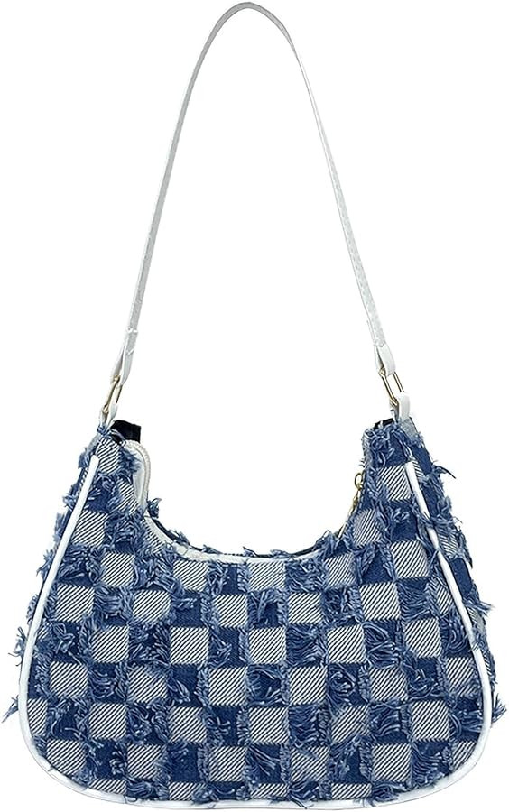 Denim Purse Jean Hobo Bags Y2k Mini Purse Tassel Fringe Cute Denim Shoulder Bag Retro Denim Handb... | Amazon (US)