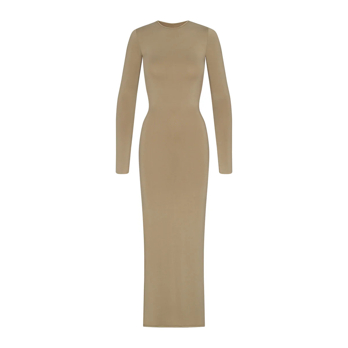 SMOOTH LOUNGE CREW NECK LONG SLEEVE DRESS | SKIMS (US)