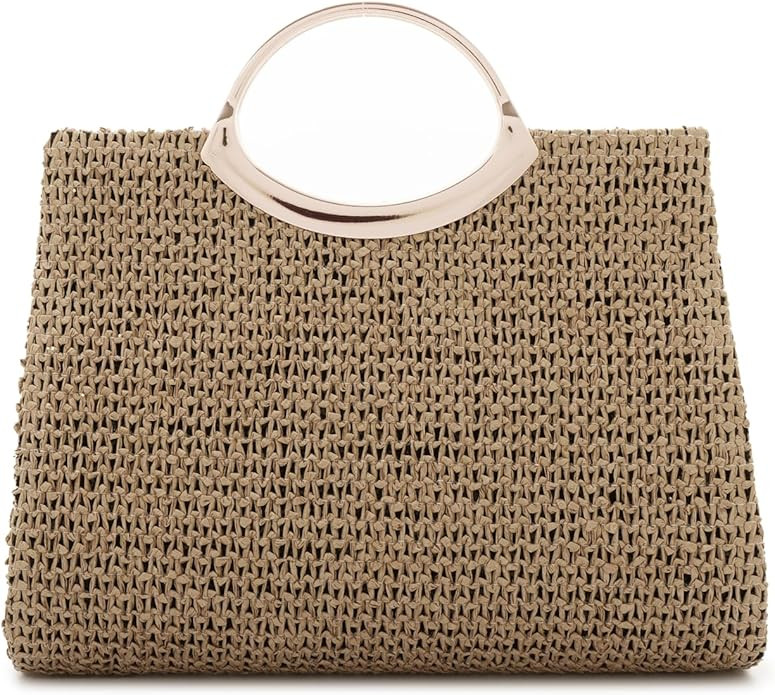 Freie Liebe Summer Straw Clutch Purses for Women Small Beach Bag Woven Top Handle Bag Boho Handba... | Amazon (US)