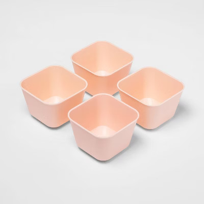 4pk Small Storage Trays Feather Peach - Room Essentials™ | Target