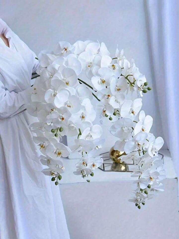 1/3/5pcs 38 Inch Artificial Phalaenopsis Flowers Branches Real Touch Orchids Flowers For Home Off... | SHEIN