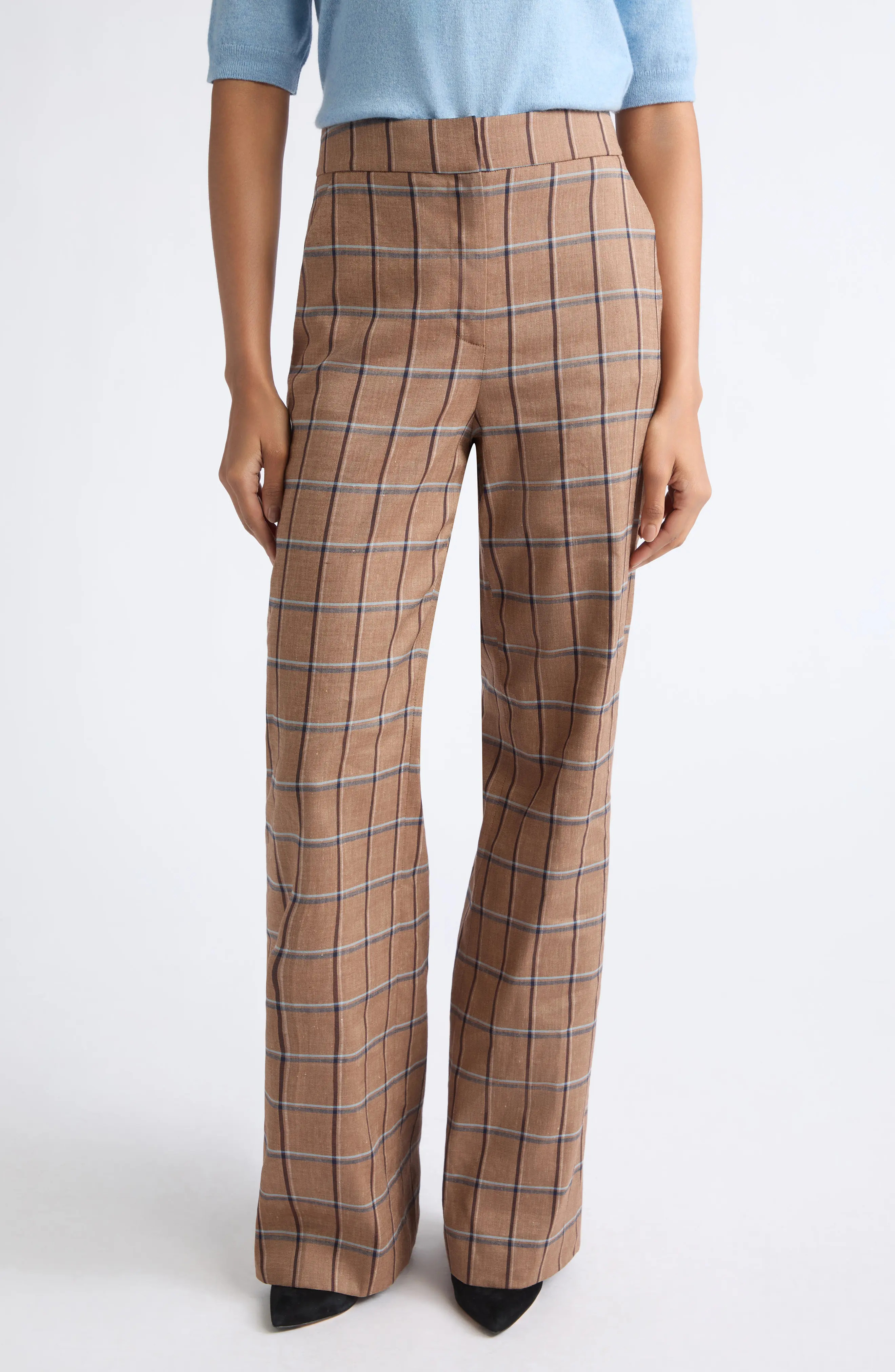 Veronica Beard Tonelli Plaid Wide Leg Pants (Women) | Nordstrom | Nordstrom