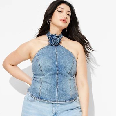 Women's Rosette Denim Tank Top - Wild Fable™ | Target