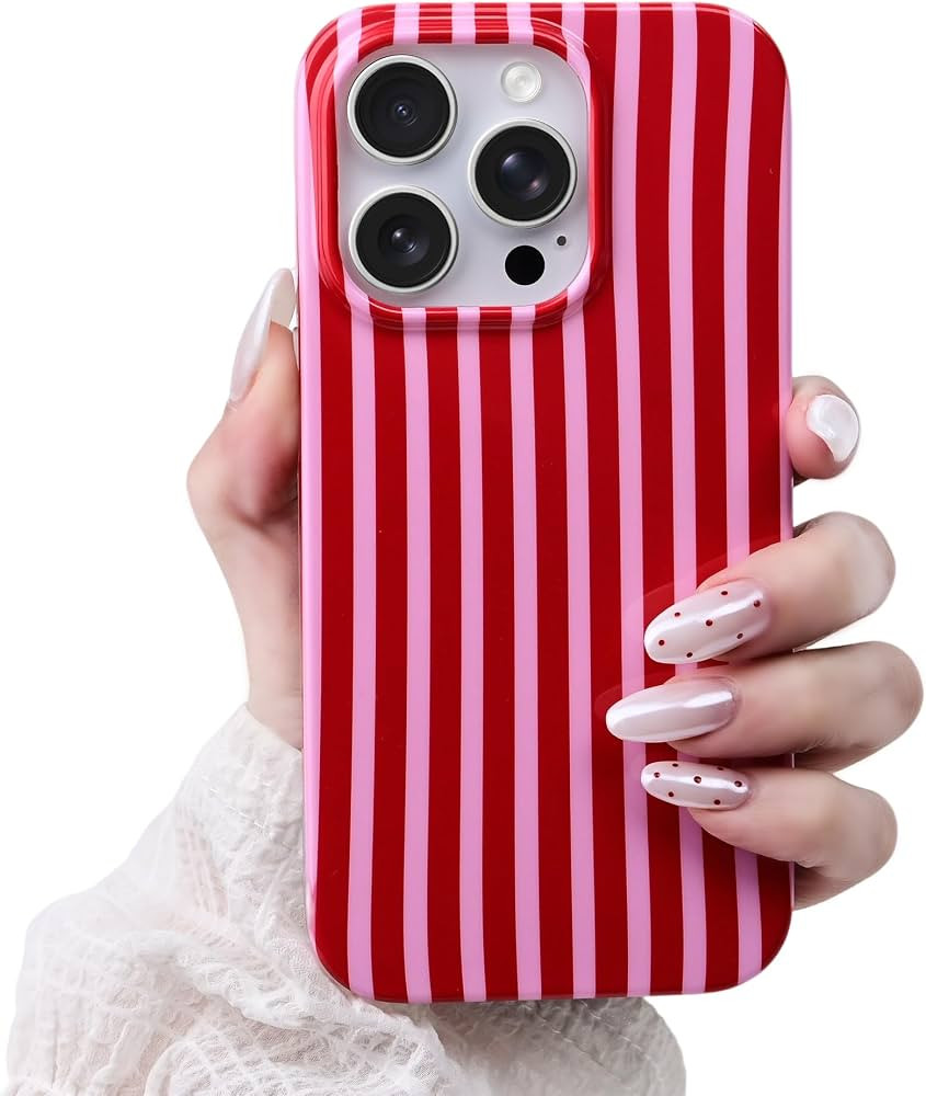 Compatible with iPhone 14 Pro Max Case,Cute Aesthetic Striped Pattern Cover for Women Girls,Soft ... | Amazon (US)