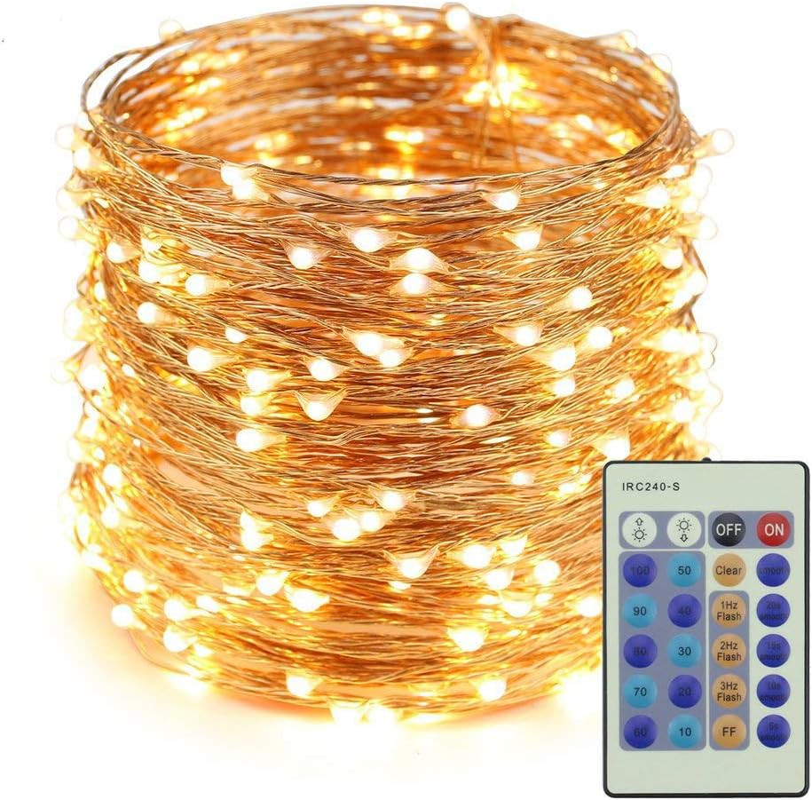 ER CHEN Dimmable LED String Lights,100Ft 300 LEDs Copper Wire Starry String Lights with Remote Co... | Amazon (US)