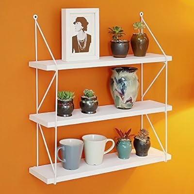 WELLAND 3-Tier Display Wall Shelf Storage Rack Wall Rack, White | Amazon (US)