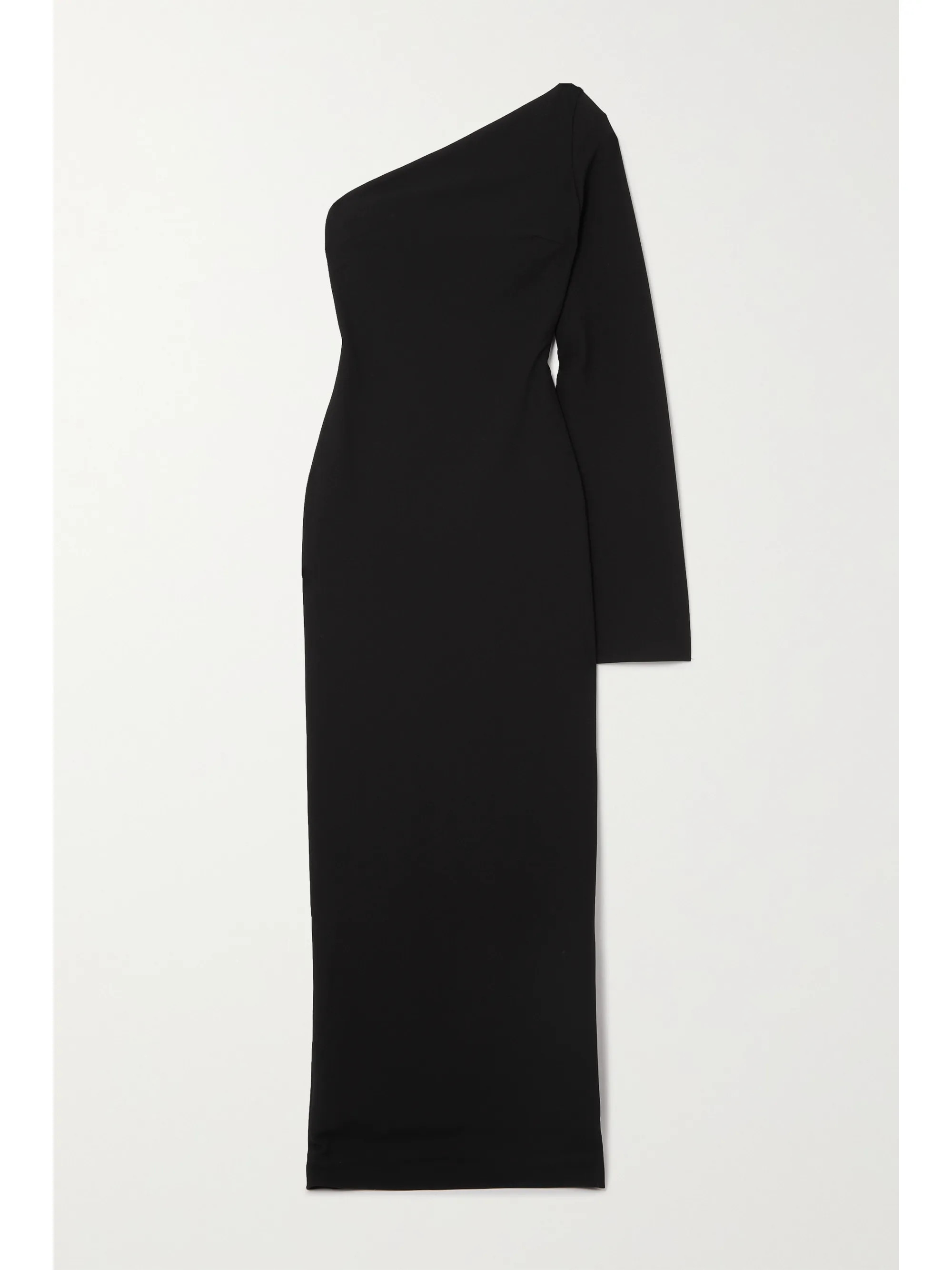Black Callie one-sleeve stretch-cady maxi dress | Solace London | NET-A-PORTER | NET-A-PORTER (US)