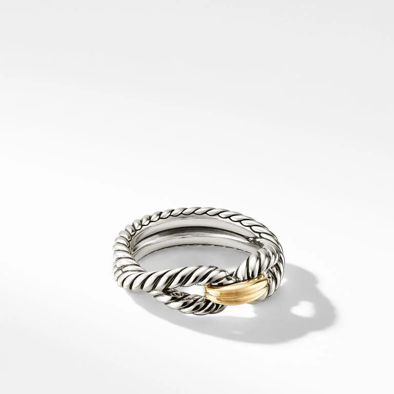 Cable Loop Band Ring in Sterling Silver with 18K Yellow Gold | David Yurman